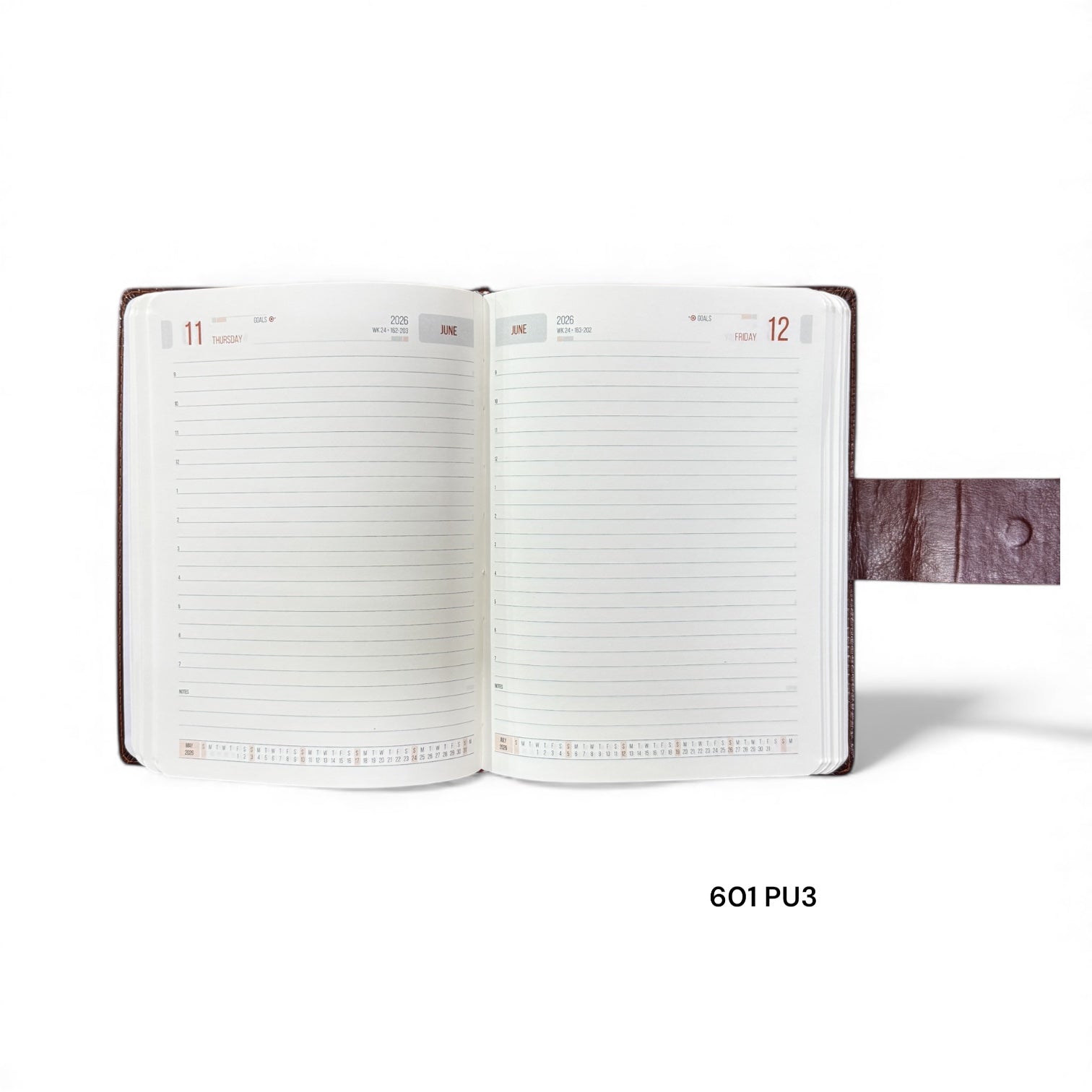 Leather Diary 2026 A4 , Magnet Lock ,Model-601pu3